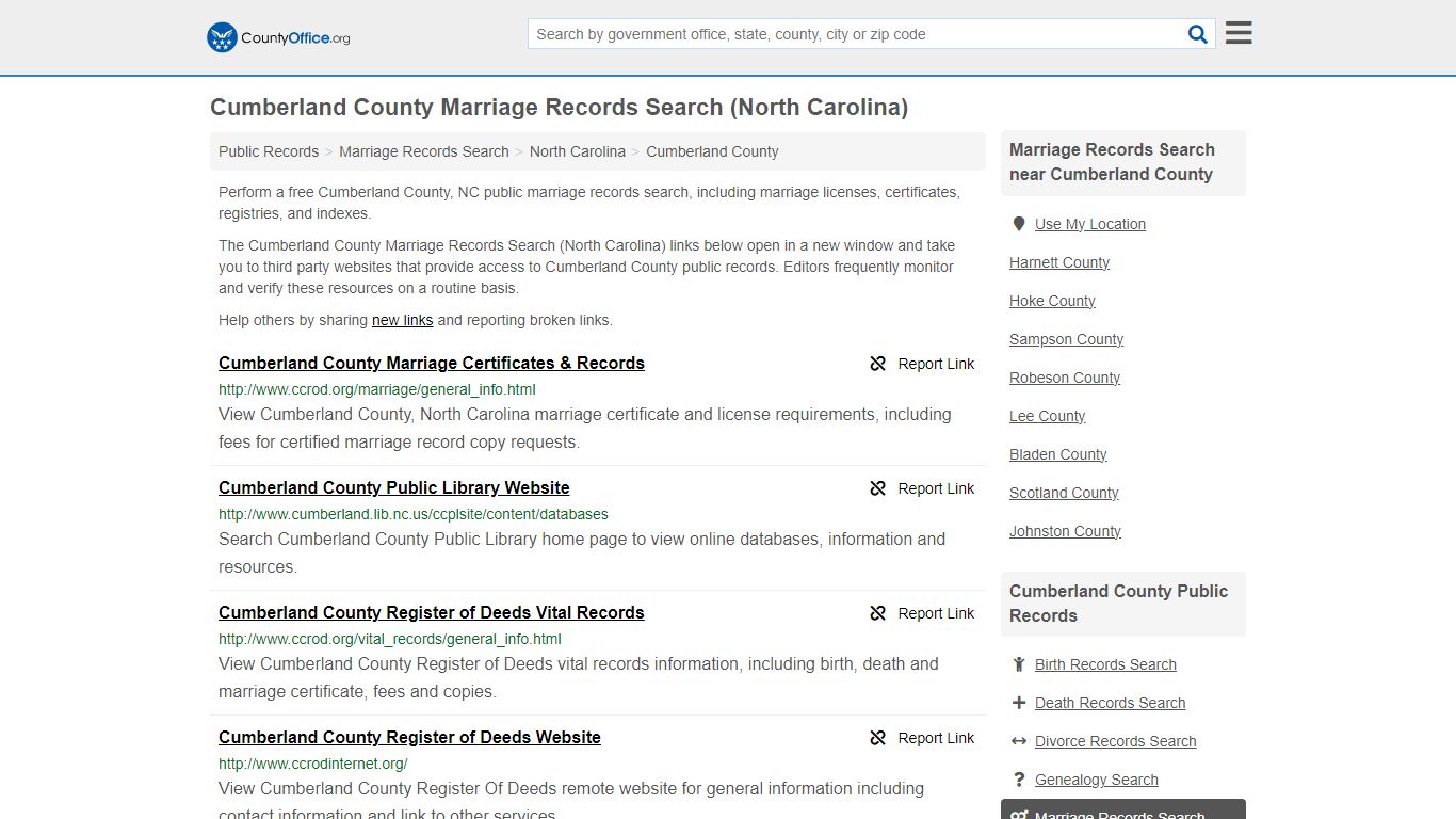 Marriage Records Search - Cumberland County, NC (Marriage Licenses ...