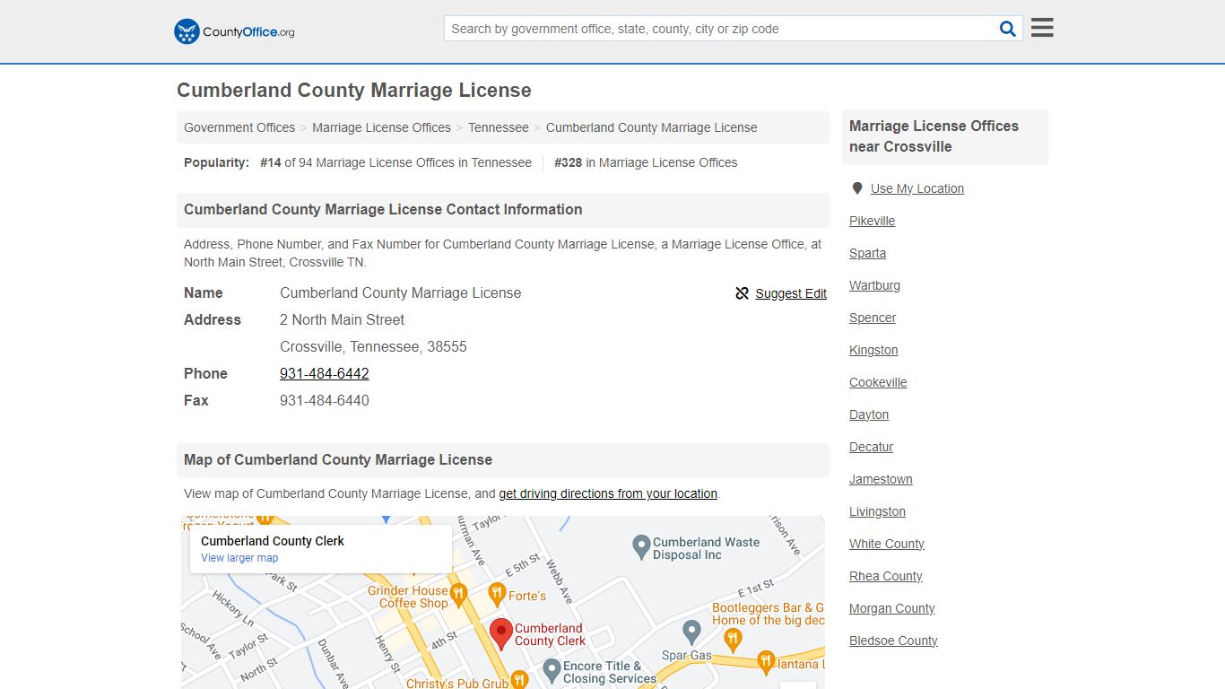Cumberland County Marriage License
