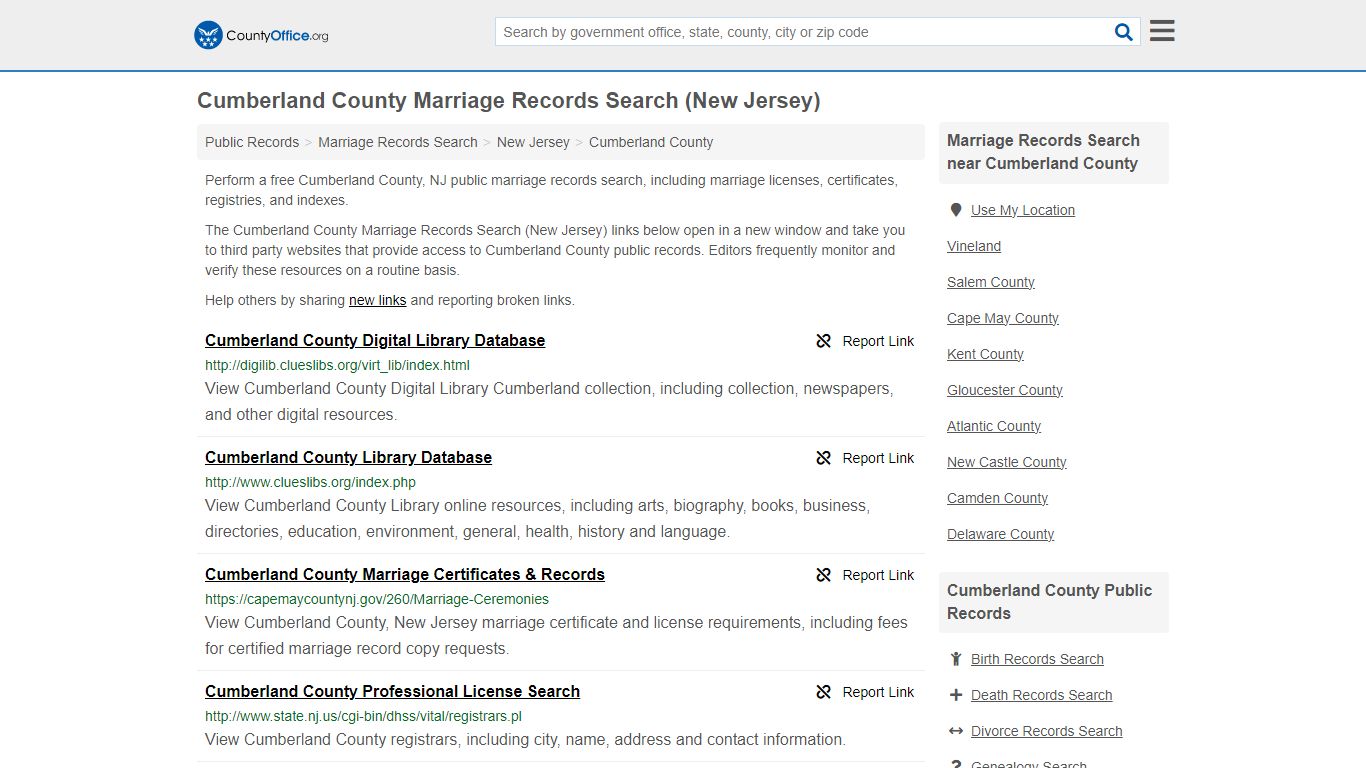 Marriage Records Search - Cumberland County, NJ (Marriage Licenses ...