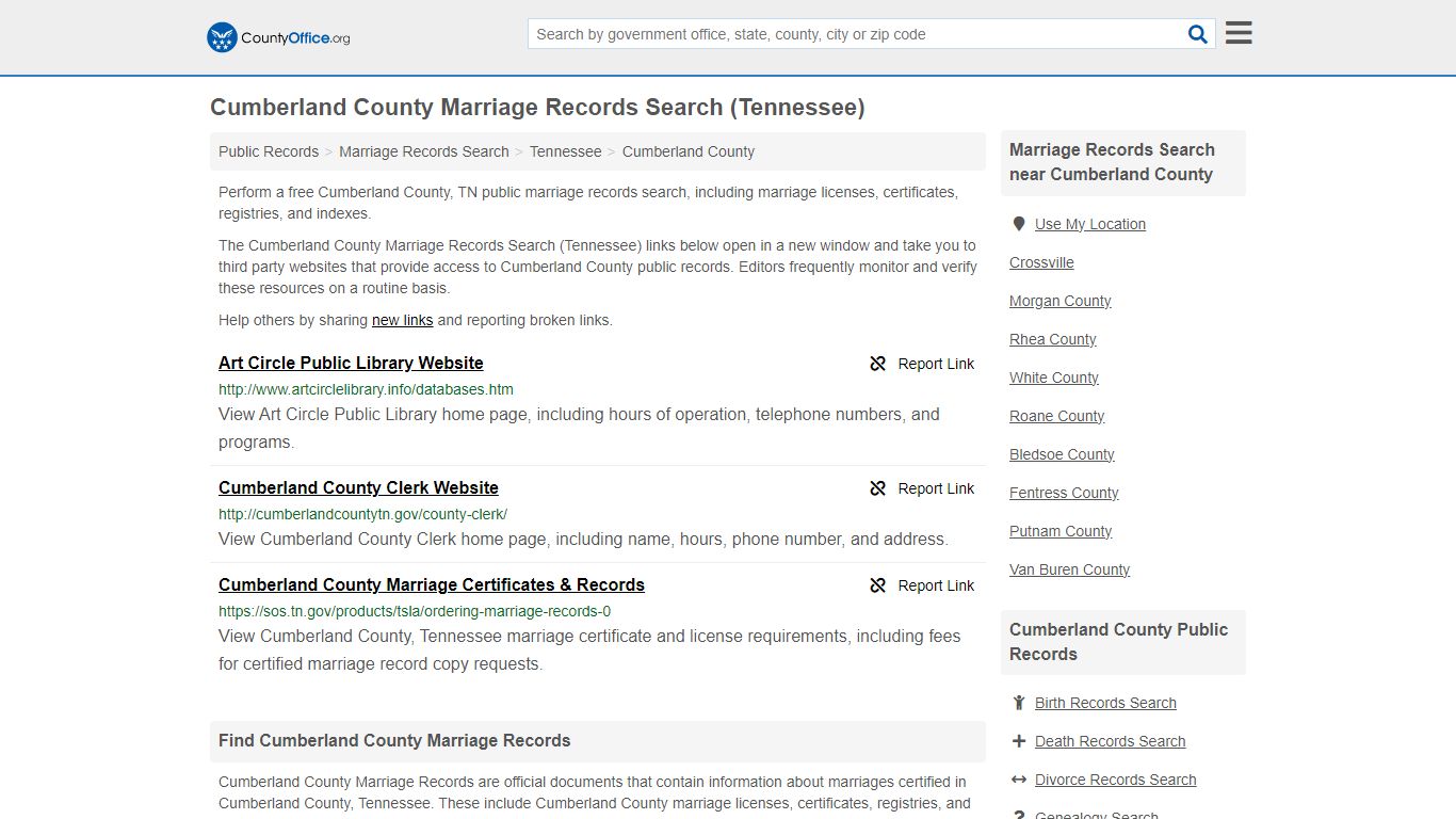 Marriage Records Search - Cumberland County, TN (Marriage Licenses ...