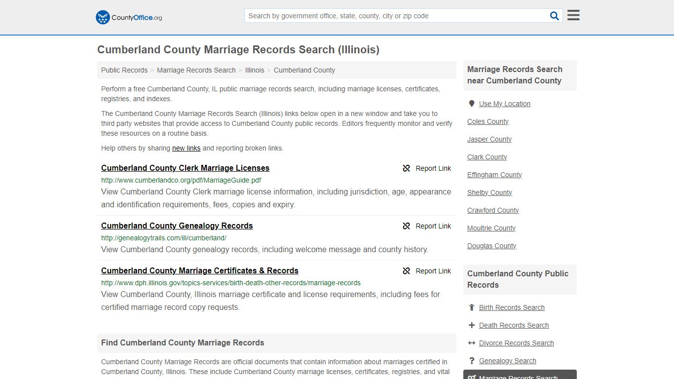 Marriage Records Search - Cumberland County, IL (Marriage Licenses ...